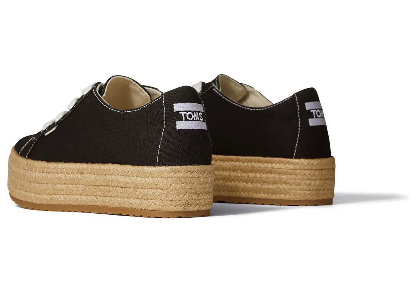 Toms Espadryle Damskie Czarne - Cassiah Laceup - 72DQTCGJR